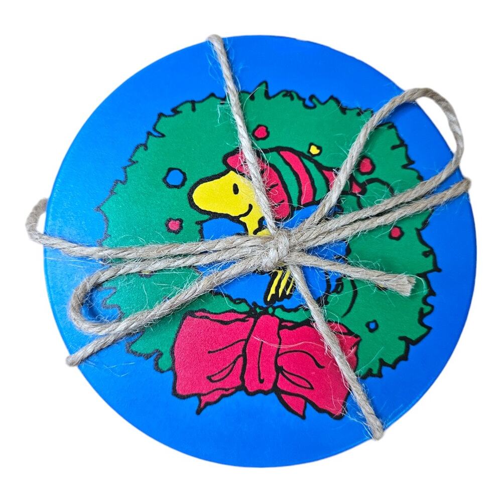 NEW Peanuts Snoopy Christmas Holiday Drinking Coasters Ceramic (Set of 4)